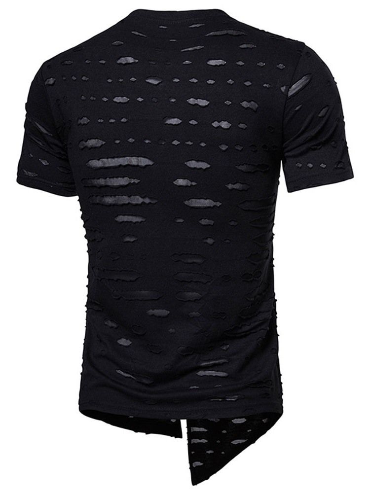 Hål Slim Kortärmad T-Shirt
