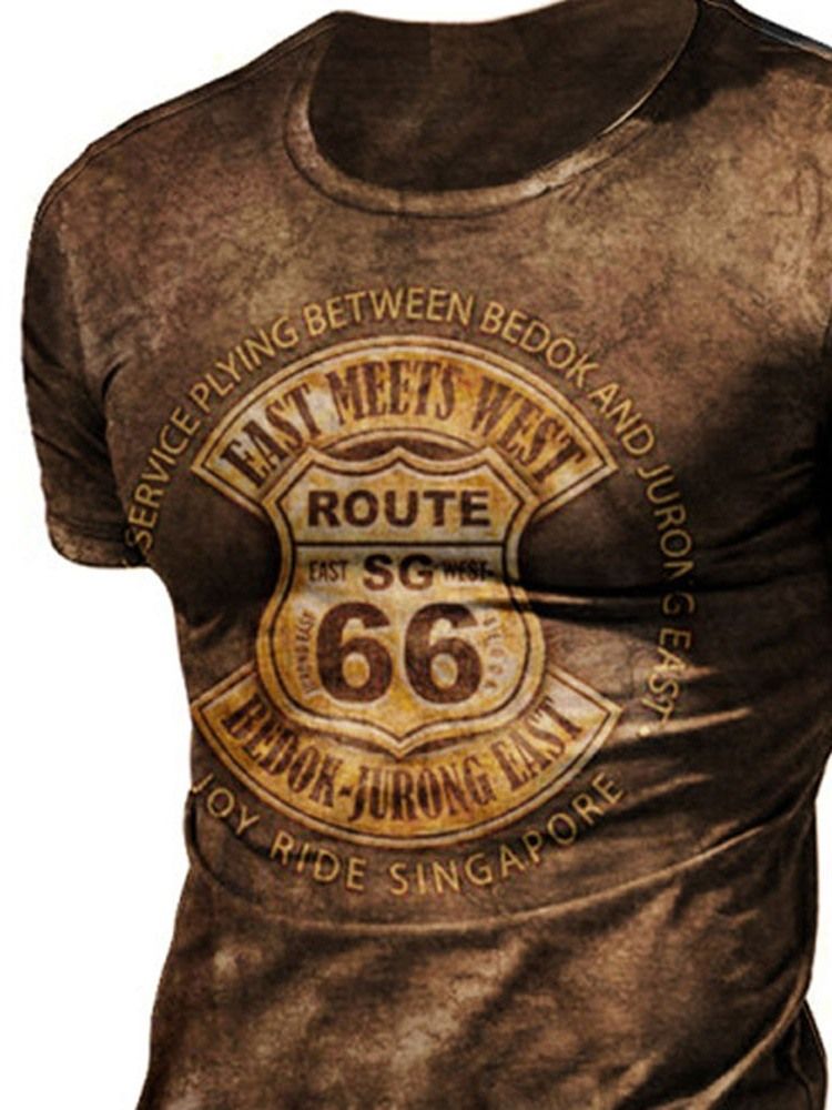 Letter Casual Kortärmad Pullover Herr T-Shirt