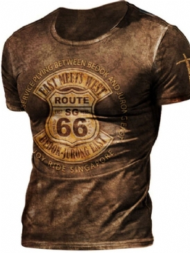 Letter Casual Kortärmad Pullover Herr T-Shirt