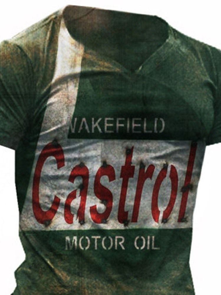 Letter Print Casual Slim T-Shirt Med Tröja För Män