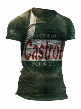 Letter Print Casual Slim T-Shirt Med Tröja För Män