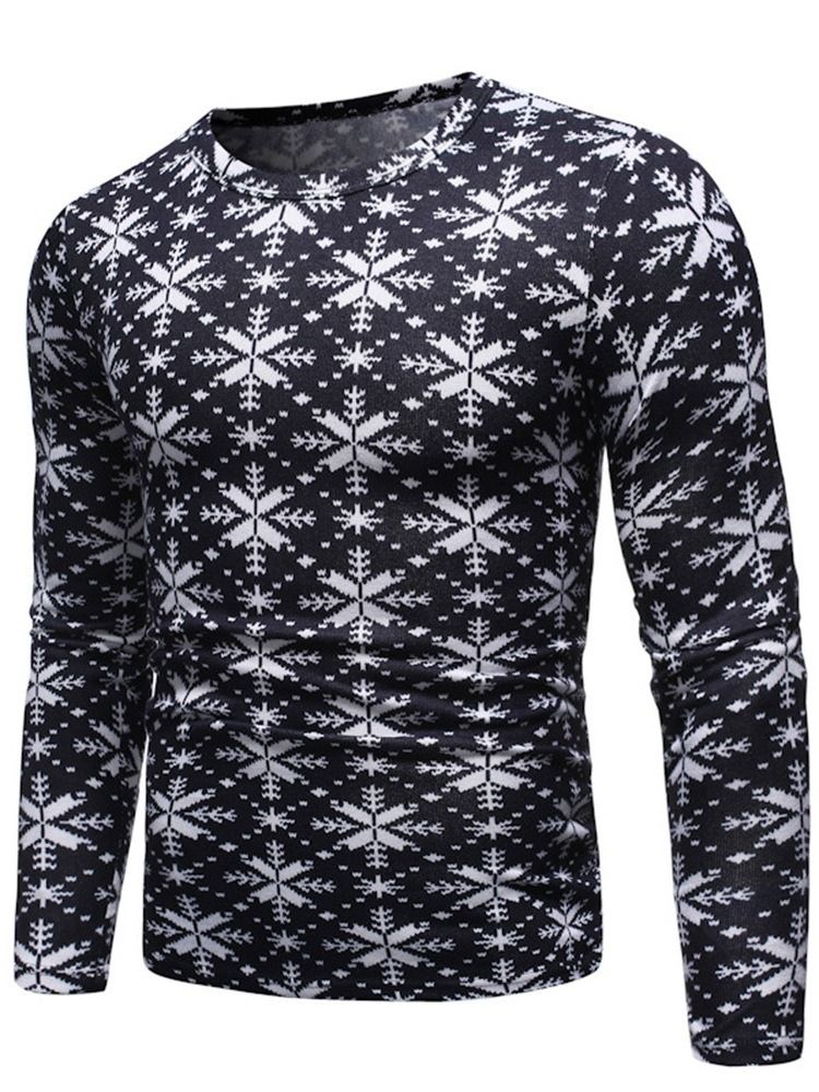 Mode Färgblock Rund Hals Långärmad Slimmad T-Shirt
