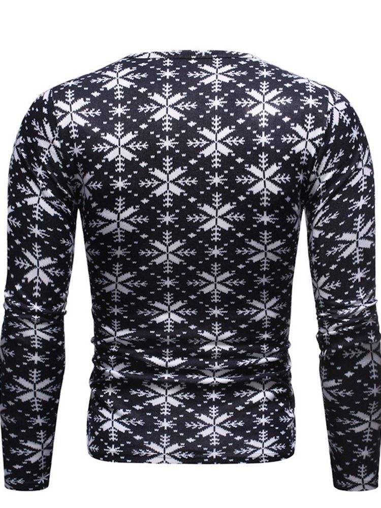 Mode Färgblock Rund Hals Långärmad Slimmad T-Shirt