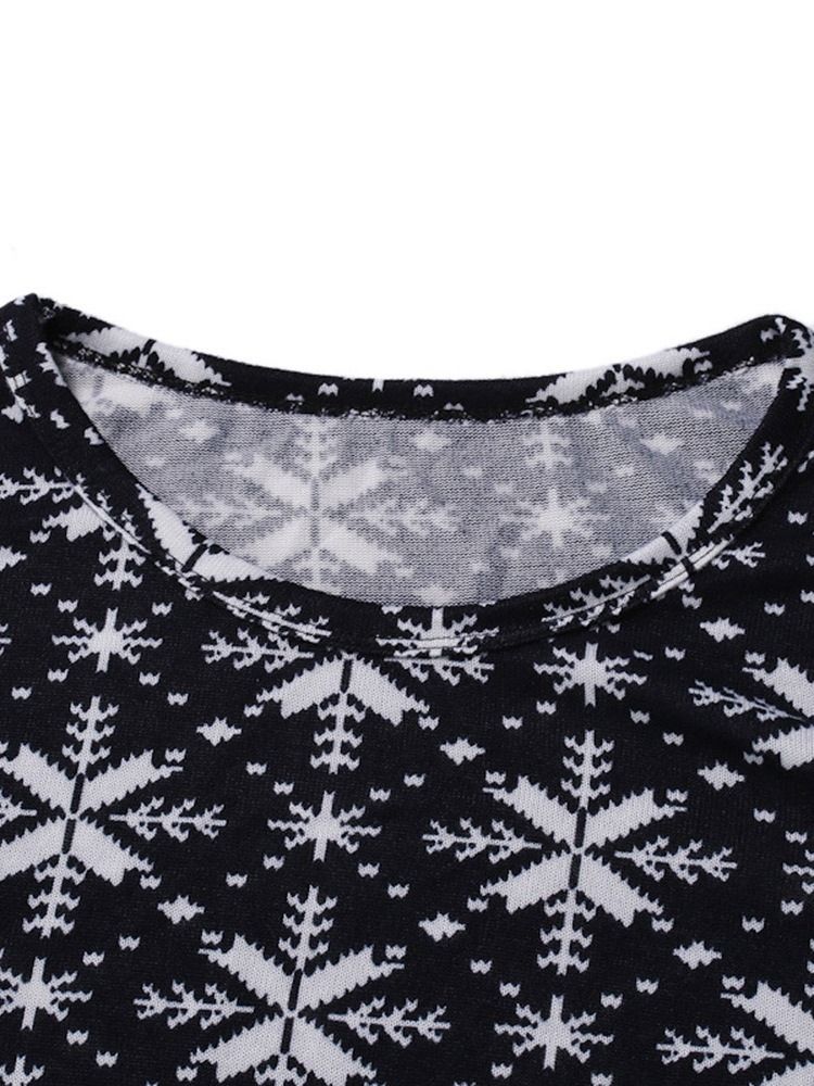 Mode Färgblock Rund Hals Långärmad Slimmad T-Shirt