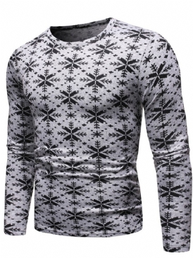 Mode Färgblock Rund Hals Långärmad Slimmad T-Shirt