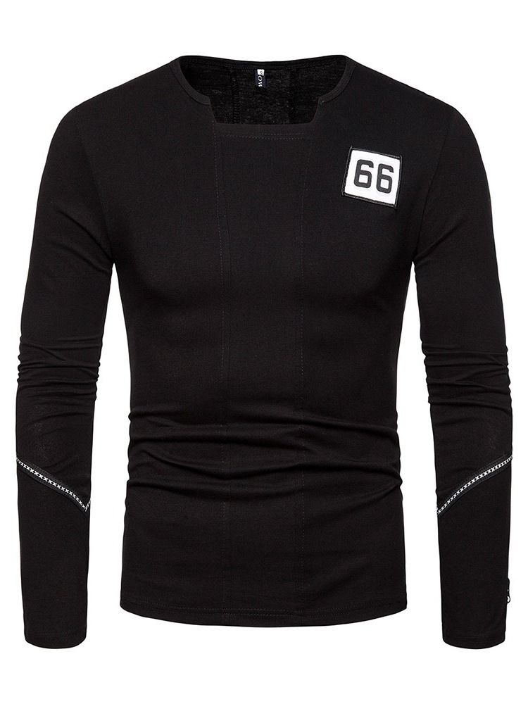 Number Fashion Slim T-Shirt För Män