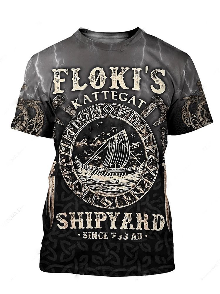 Patchwork Casual Rundhalsad Rak Kortärmad T-Shirt För Män