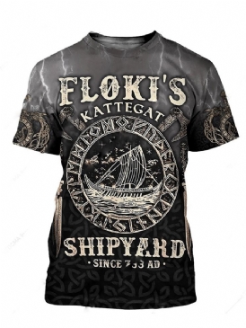 Patchwork Casual Rundhalsad Rak Kortärmad T-Shirt För Män
