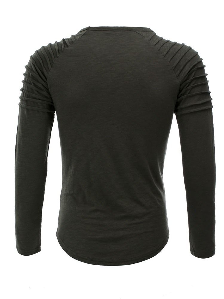 Plisserad Tröja Med Rund Hals Smal T-Shirt