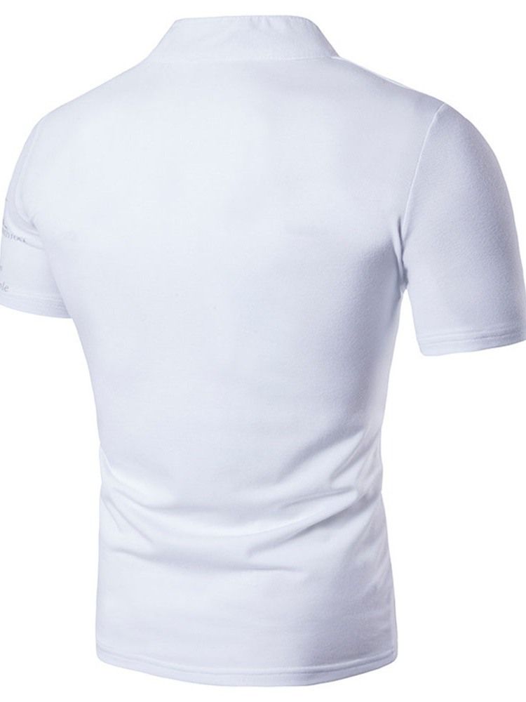 Print Casual Pikétröja För Män