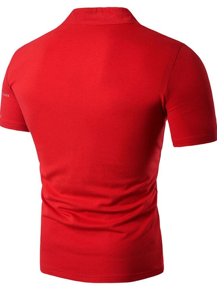 Print Casual Pikétröja För Män