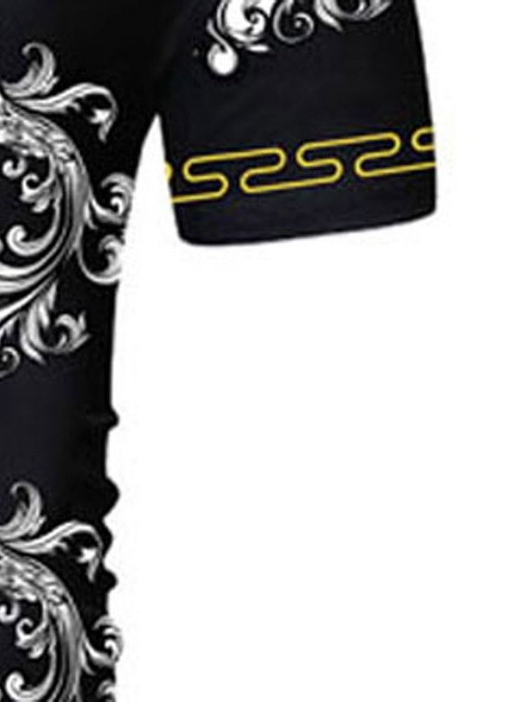 Print Casual T-Shirt Med Rund Hals För Män