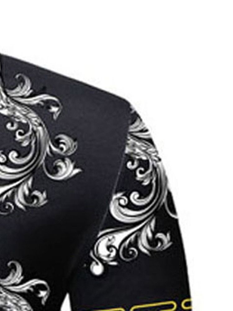 Print Casual T-Shirt Med Rund Hals För Män