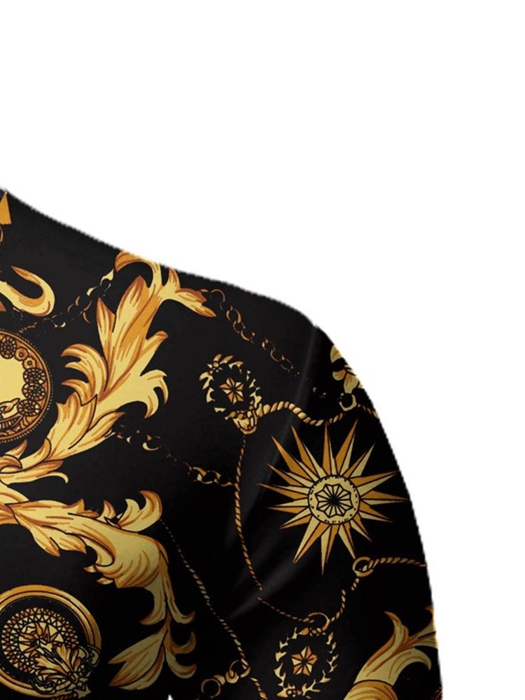 Print Rundhalsad Casual Kortärmad Slim T-Shirt För Män