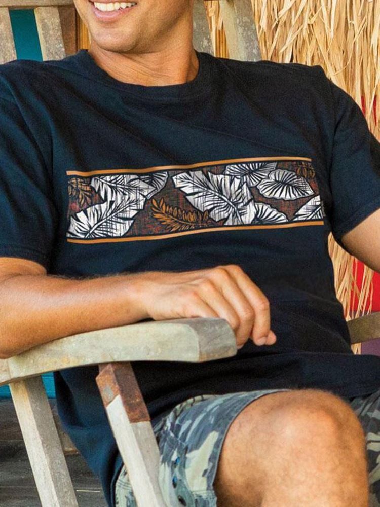 Print Rundhalsad Casual Pullover Mode Lös T-Shirt
