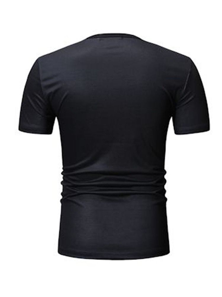 Print Rundhalsad Casual Wrapped Loose T-Shirt För Män