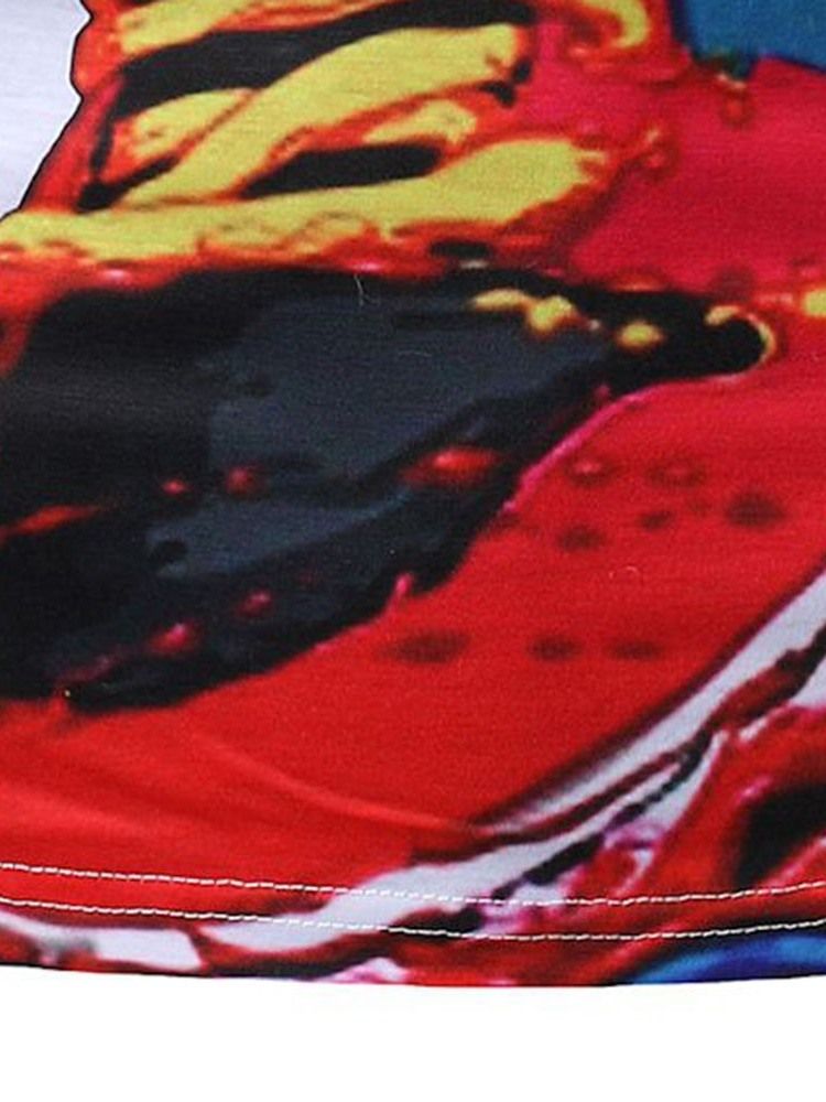 Print Rundhalsad Casual Wrapped Loose T-Shirt För Män