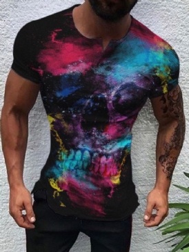 Print Rundhalsad Tröja För Män Med Kort Ärm Standard Slim T-Shirt