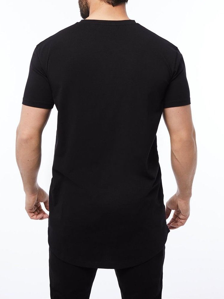 Rundhalsad Casual Letter Pullover Kortärmad T-Shirt För Män