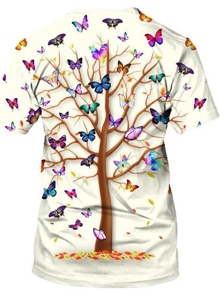 Rundhalsad Färgblock Europeisk Lös Kortärmad T-Shirt För Män