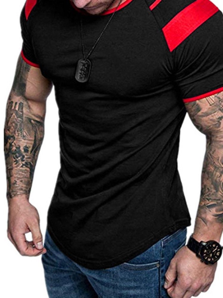Rundhalsad Tröja Slim T-Shirt För Män