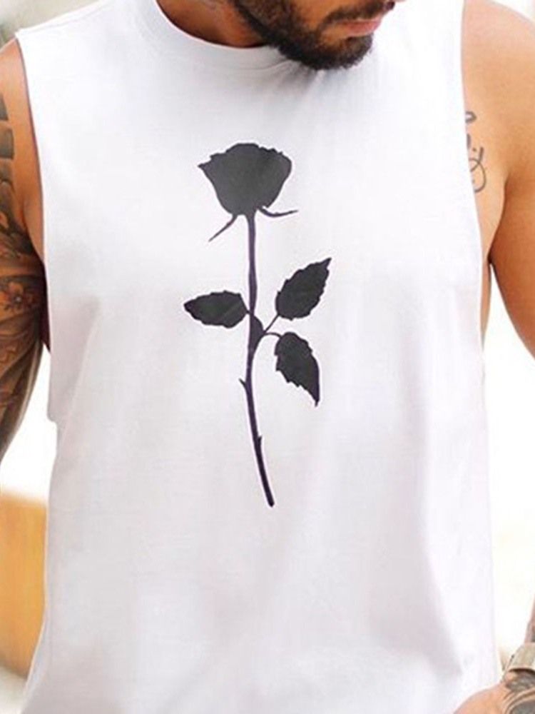 Smal Blommönster För Män Casual Väst