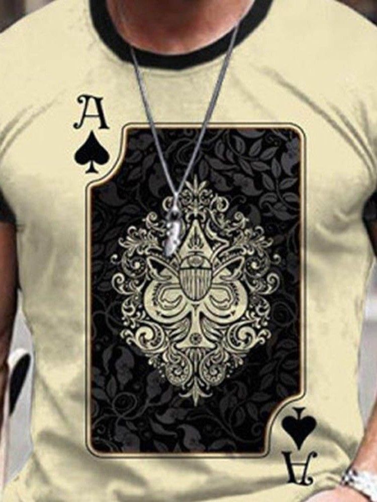 Smal Kortärmad T-Shirt För Män Med Rund Hals