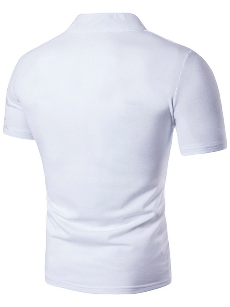 Ståkrage Kortärmad T-Shirt För Män