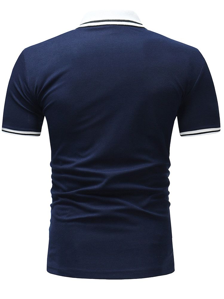 Stripe Plain Slim Fit Pikétröja För Män