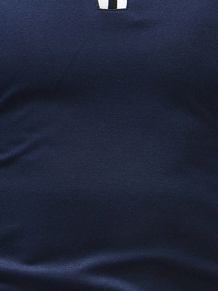 Stripe Plain Slim Fit Pikétröja För Män