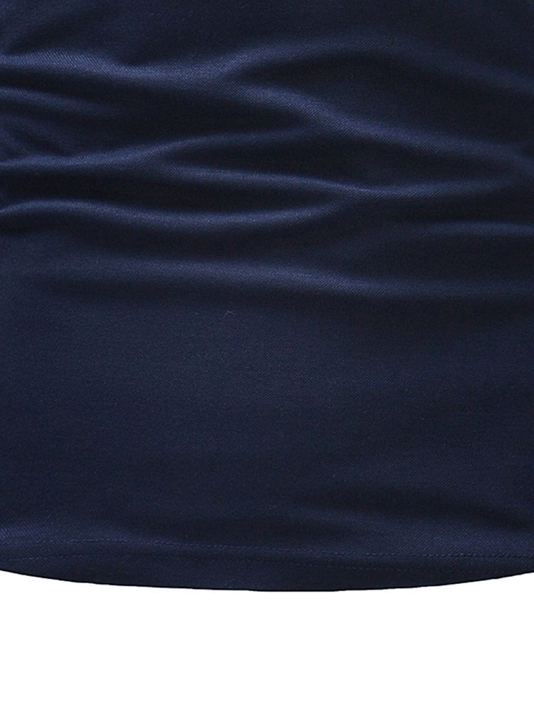 Stripe Plain Slim Fit Pikétröja För Män