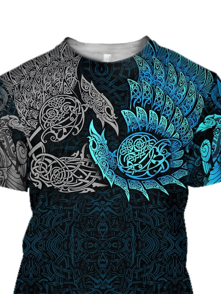 T-Shirt Med Rund Halstryck European Slim Pullover För Män
