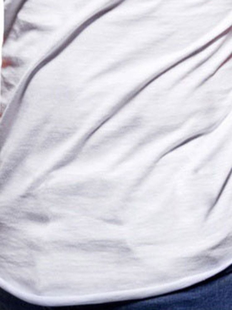 V-Halsad Enkel Dragkedja För Män Lös T-Shirt
