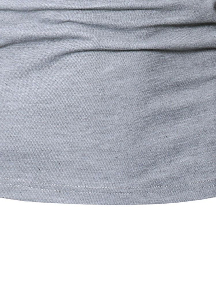 V-Ringad Färgblock Casual Kortärmad Smal T-Shirt För Män