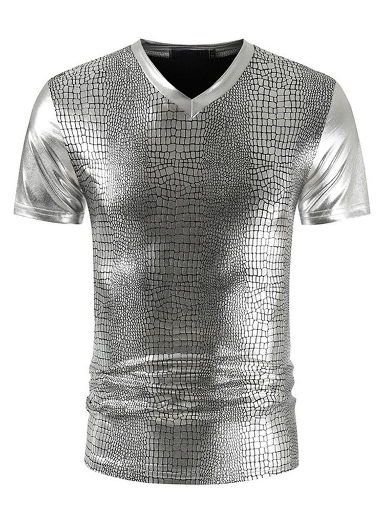 V-Ringad Vanlig Casual Pullover Slim T-Shirt