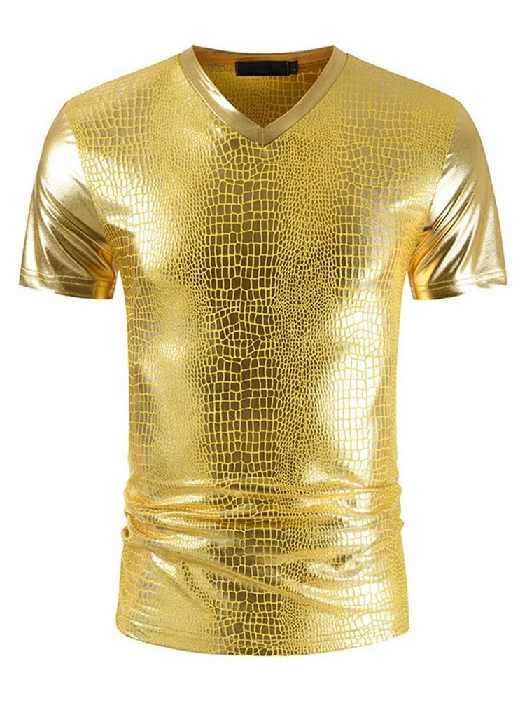 V-Ringad Vanlig Casual Pullover Slim T-Shirt