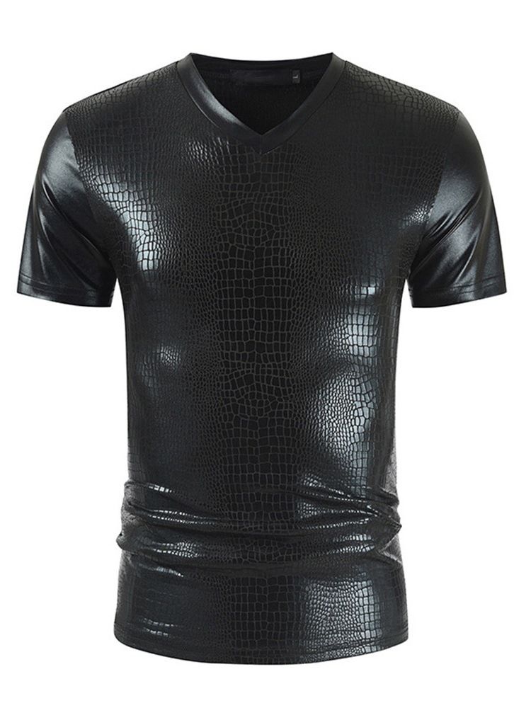 V-Ringad Vanlig Casual Pullover Slim T-Shirt