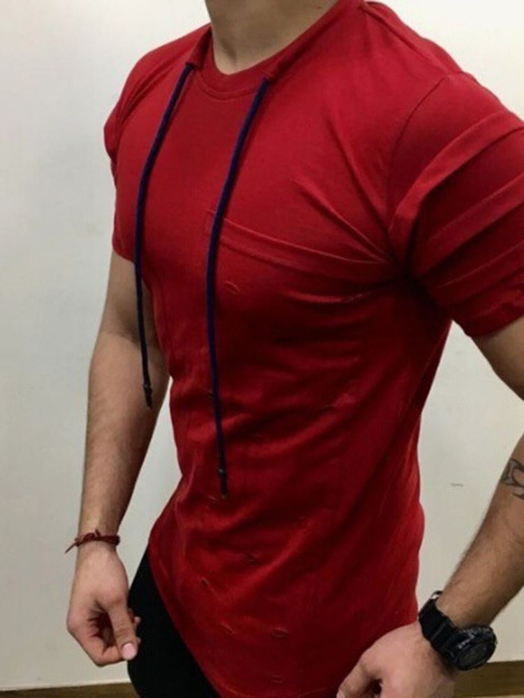 Vanlig Avslappnad Rundhalsad Smal Kortärmad T-Shirt