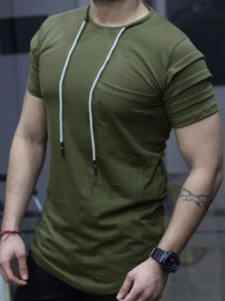 Vanlig Avslappnad Rundhalsad Smal Kortärmad T-Shirt