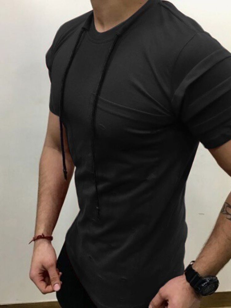 Vanlig Avslappnad Rundhalsad Smal Kortärmad T-Shirt
