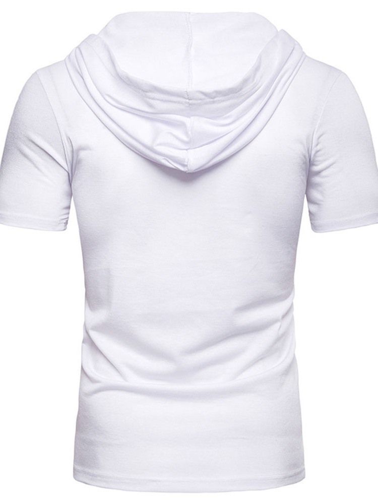 Vanlig Huva Med Spetsar För Män Kortärmad T-Shirt