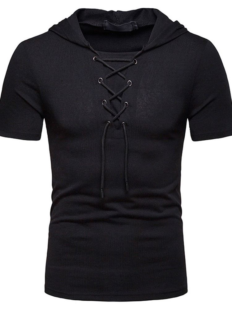 Vanlig Huva Med Spetsar För Män Kortärmad T-Shirt