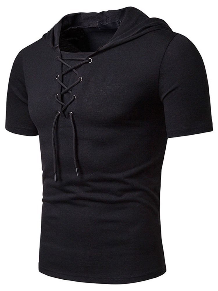 Vanlig Huva Med Spetsar För Män Kortärmad T-Shirt