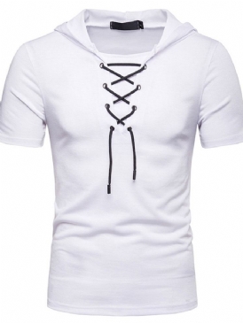 Vanlig Huva Med Spetsar För Män Kortärmad T-Shirt