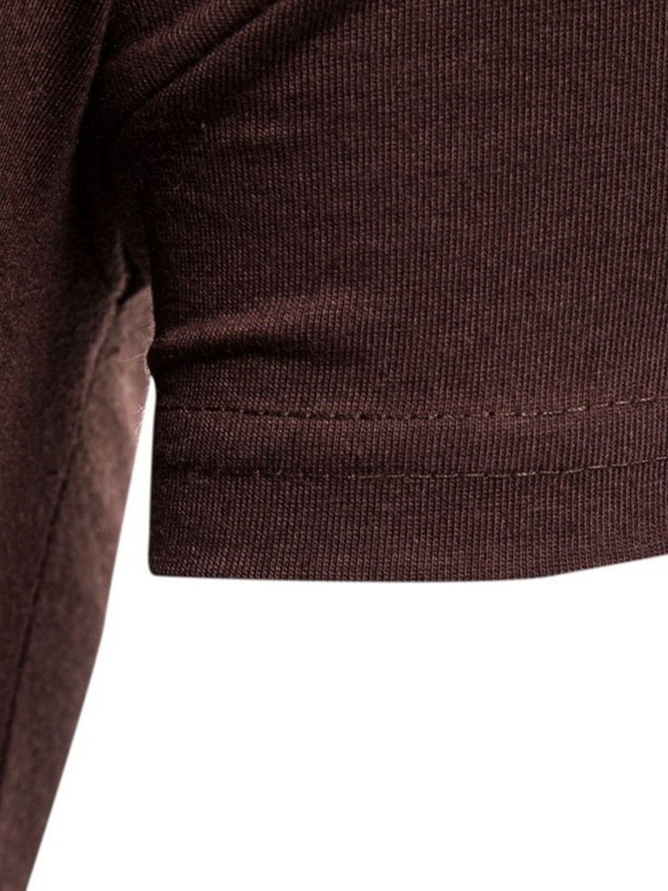 Vanlig Rundhalsad Casual Pullover Kortärmad T-Shirt För Män