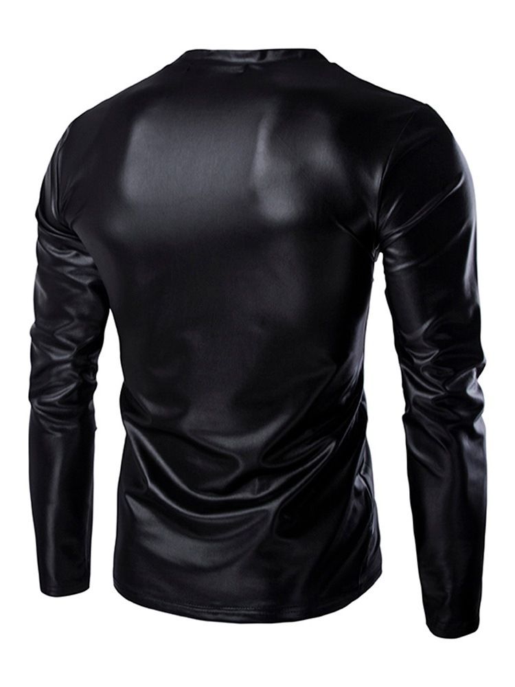 Vanlig V-Ringad Europeisk Slim Pullover T-Shirt