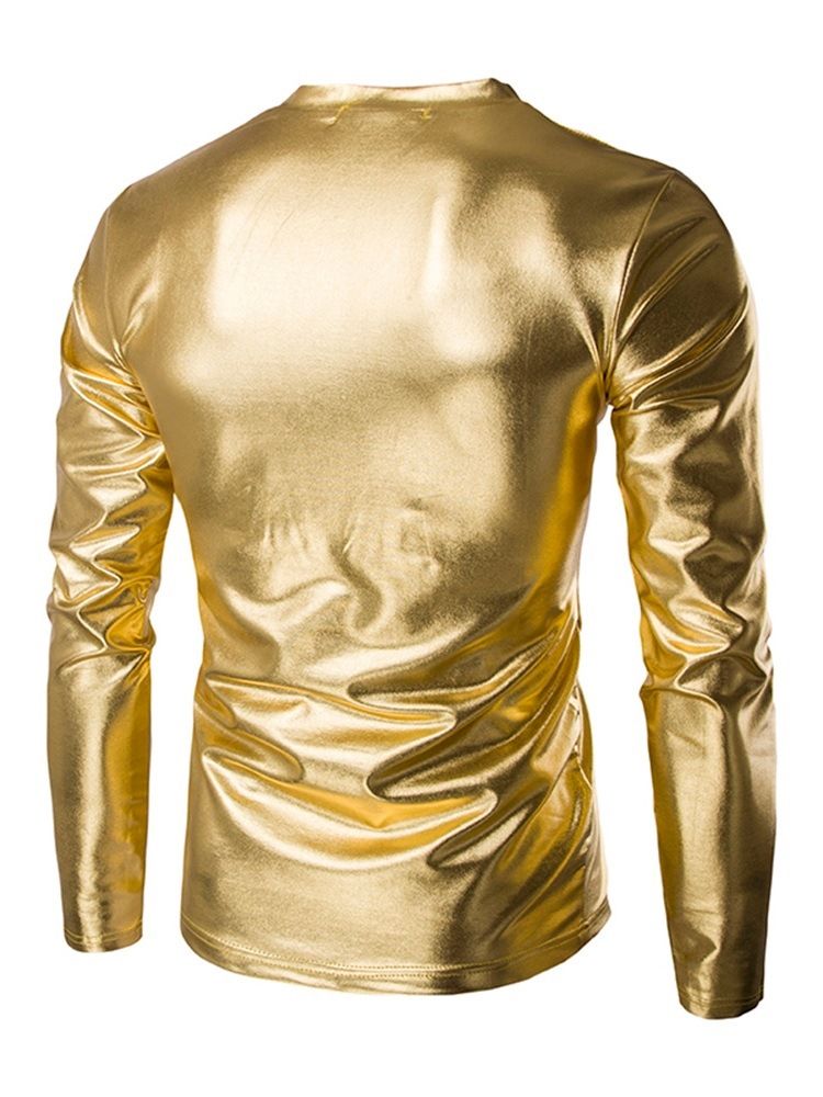 Vanlig V-Ringad Europeisk Slim Pullover T-Shirt