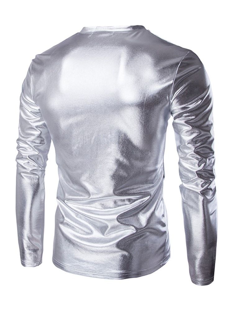 Vanlig V-Ringad Europeisk Slim Pullover T-Shirt