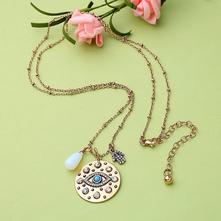Bohemisk Stil Rund Tallrik Halsband