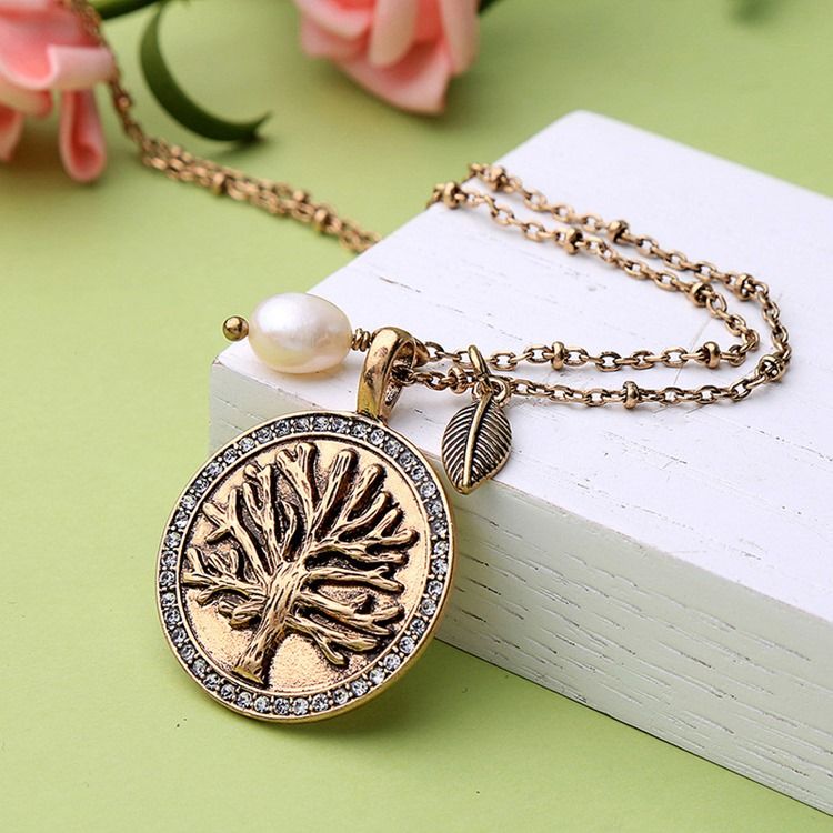 Bohemisk Stil Rund Tallrik Halsband